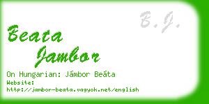 beata jambor business card